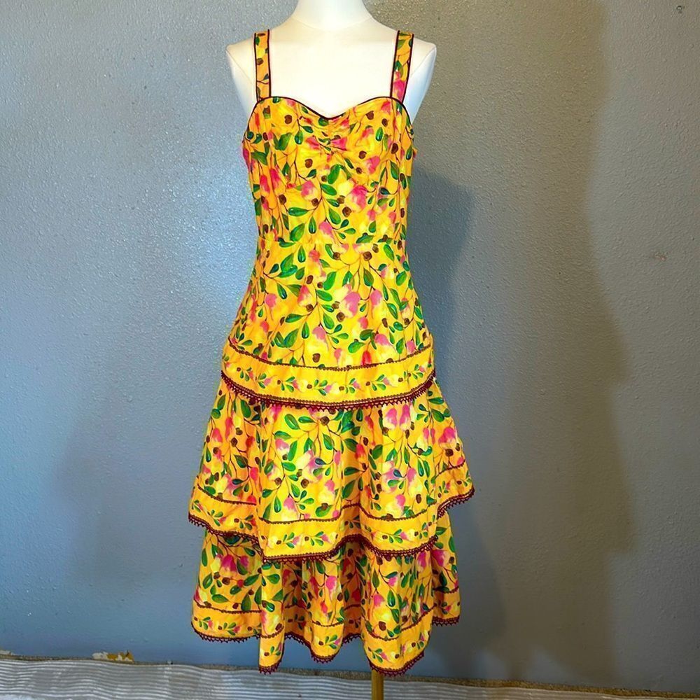 NEW Farm Rio mini cashew midi dress size M